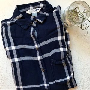 Blue Plaid Flannel Button Up